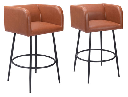 Tabouret de bar Horbat (lot de 2) marron