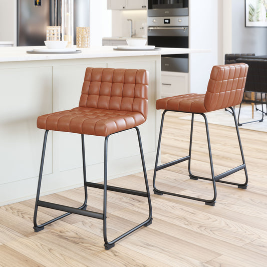 Tabouret de bar Pago (lot de 2) marron