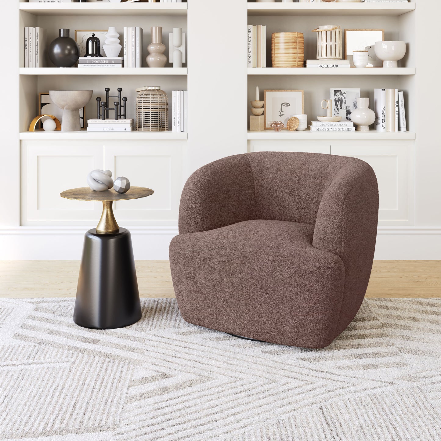 Swivel Chair Brown - Modern & Ergonomic Seating for Home & Office