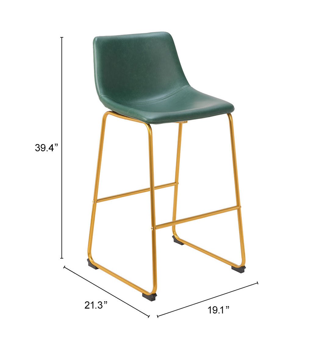 Barstool (Set of 2) Green & Gold - Premium Quality & Stylish Design for Your Home
