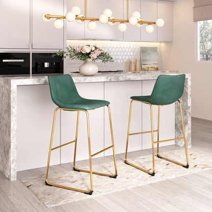 Barstool (Set of 2) Green & Gold - Premium Quality & Stylish Design for Your Home