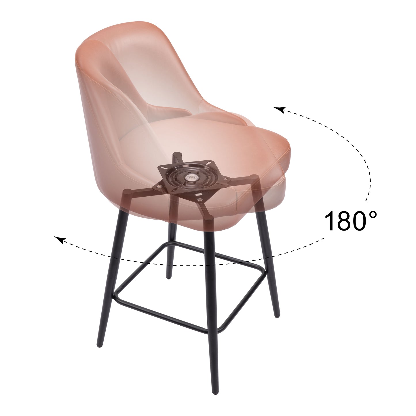 Tabouret de bar pivotant Keppel marron