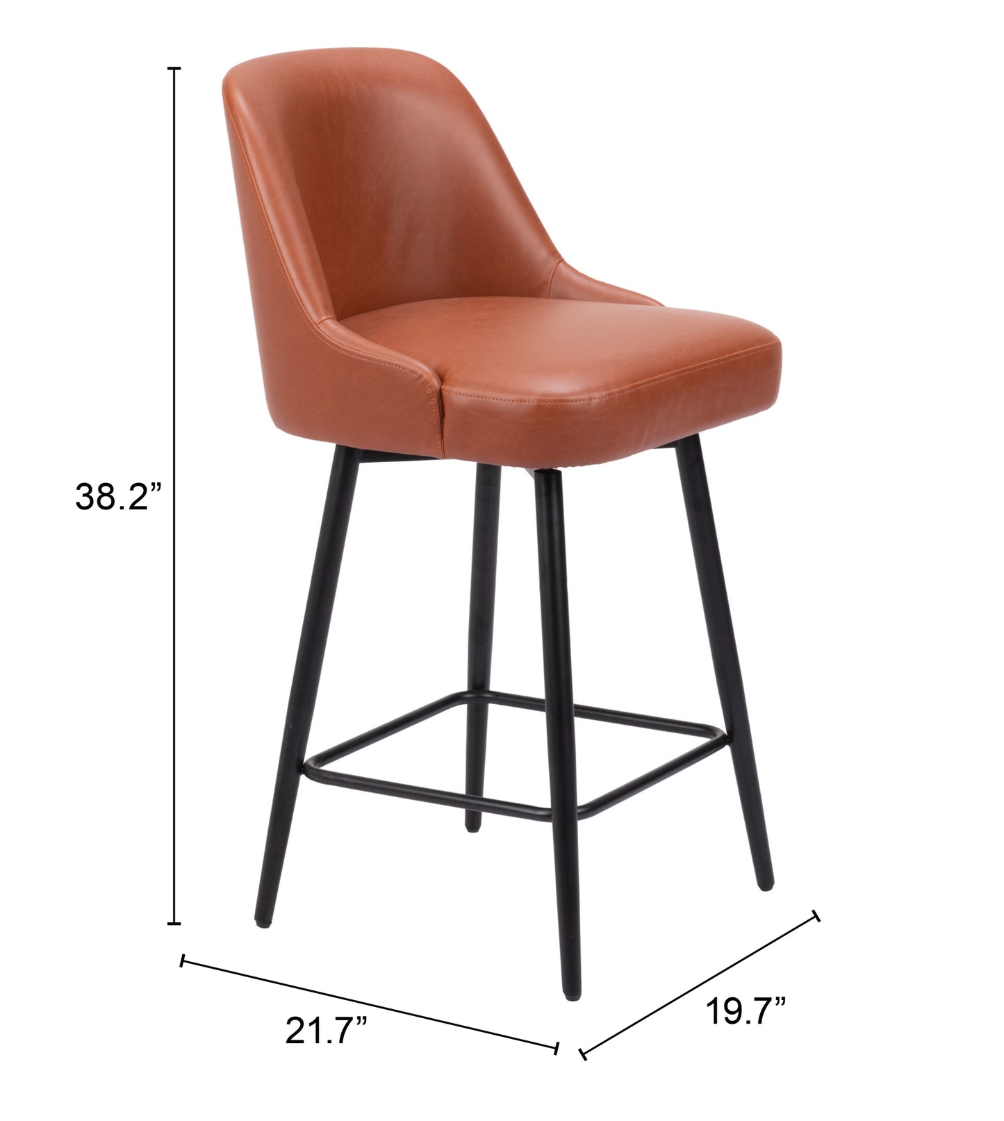 Tabouret de bar pivotant Keppel marron
