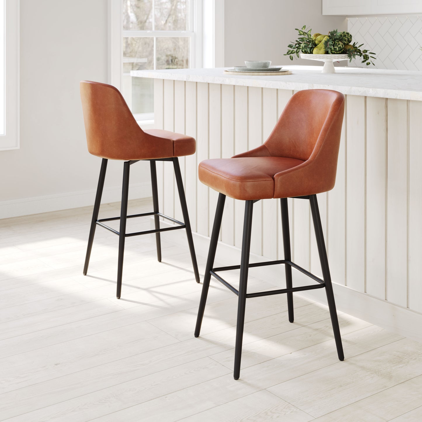 Tabouret de bar pivotant Keppel marron