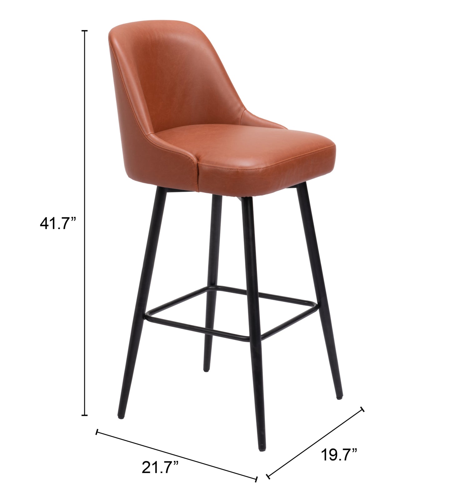 Tabouret de bar pivotant Keppel marron