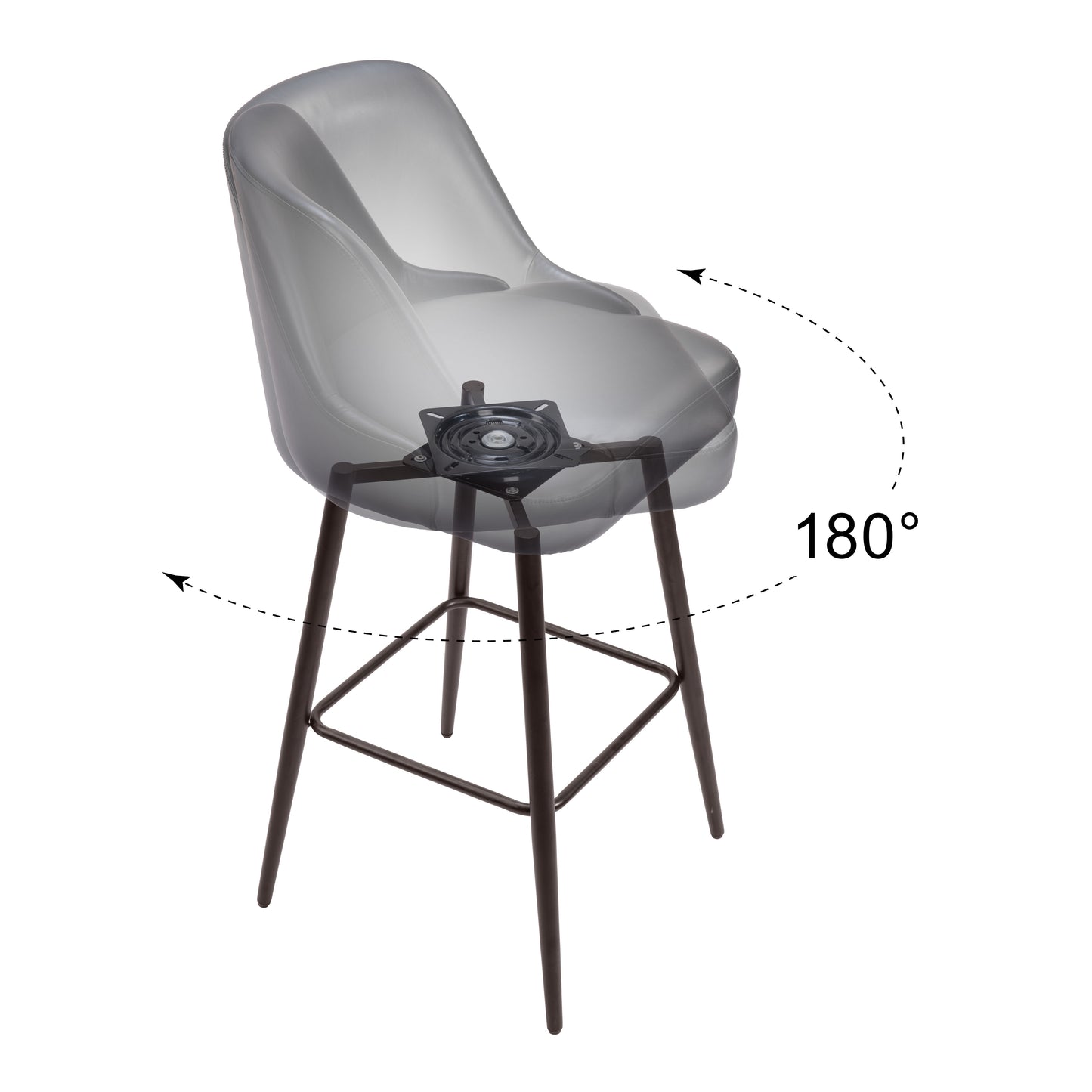 Tabouret de bar pivotant Keppel noir et bronze