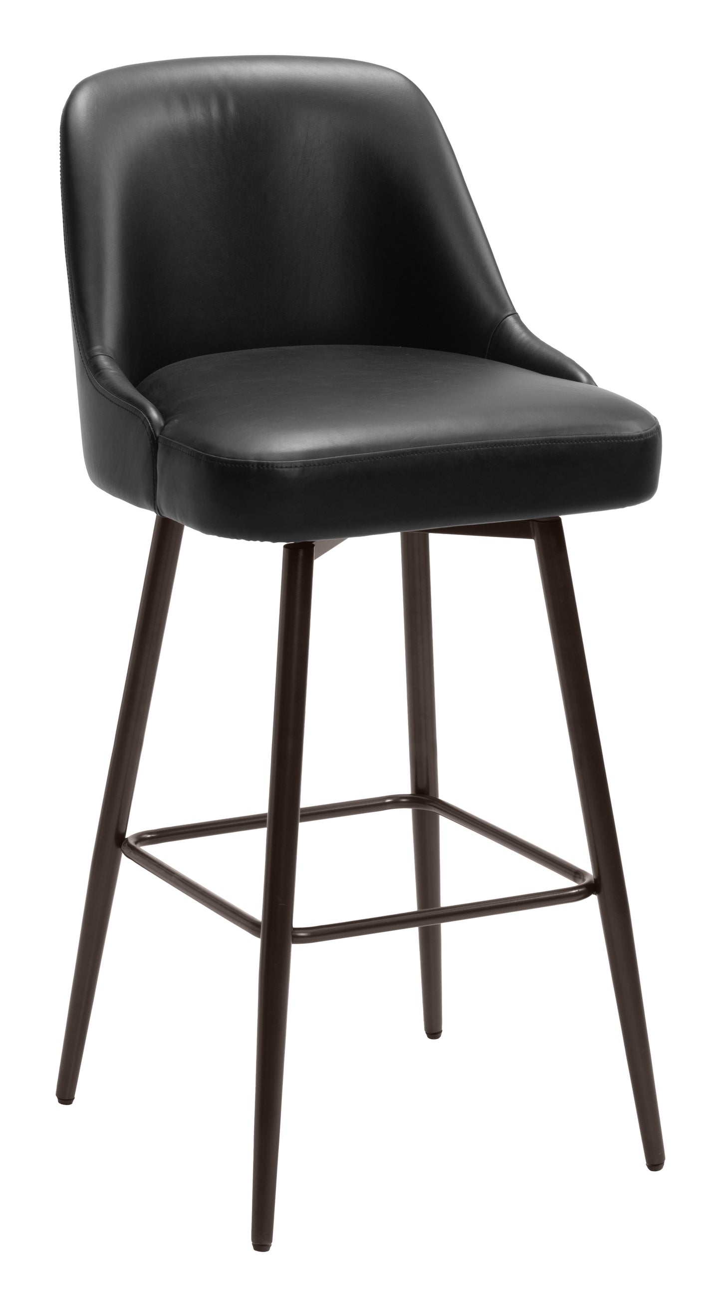 Tabouret de bar pivotant Keppel noir et bronze