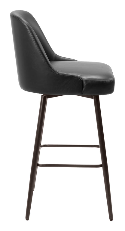 Tabouret de bar pivotant Keppel noir et bronze