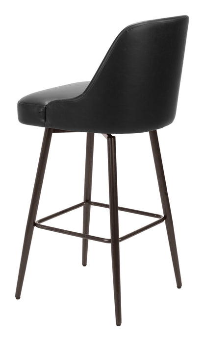 Tabouret de bar pivotant Keppel noir et bronze