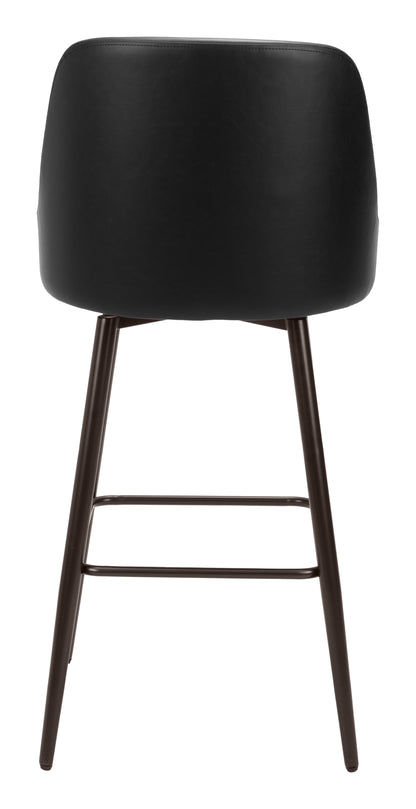 Tabouret de bar pivotant Keppel noir et bronze