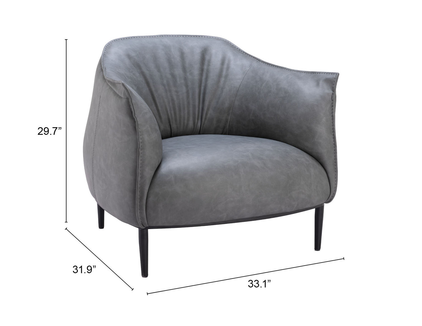 Accent Chair Gray - Modern & Ergonomic Seating for Home & Office