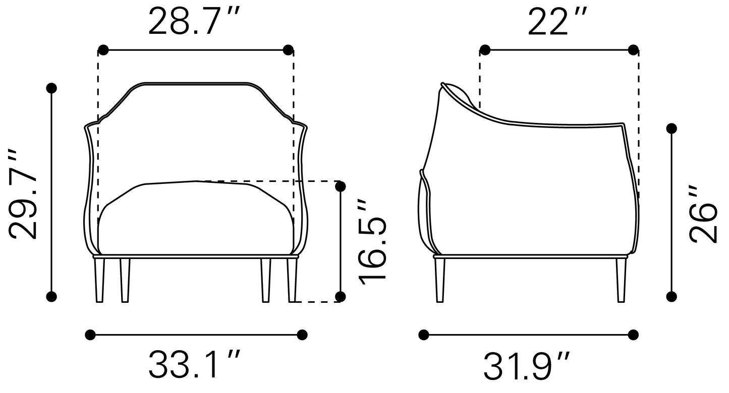 Accent Chair Gray - Modern & Ergonomic Seating for Home & Office