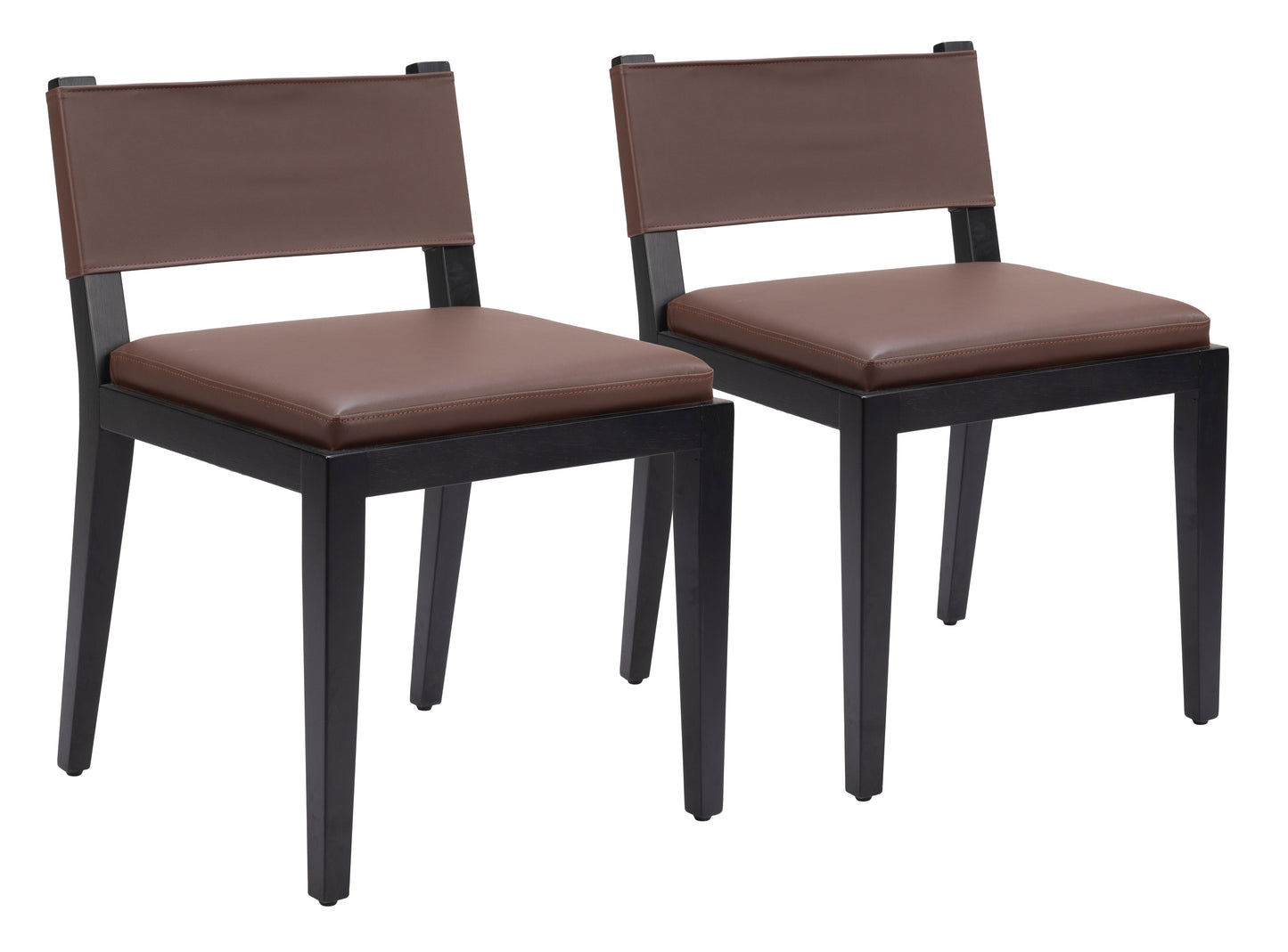 Chaise de salle à manger Roxas (lot de 2) marron