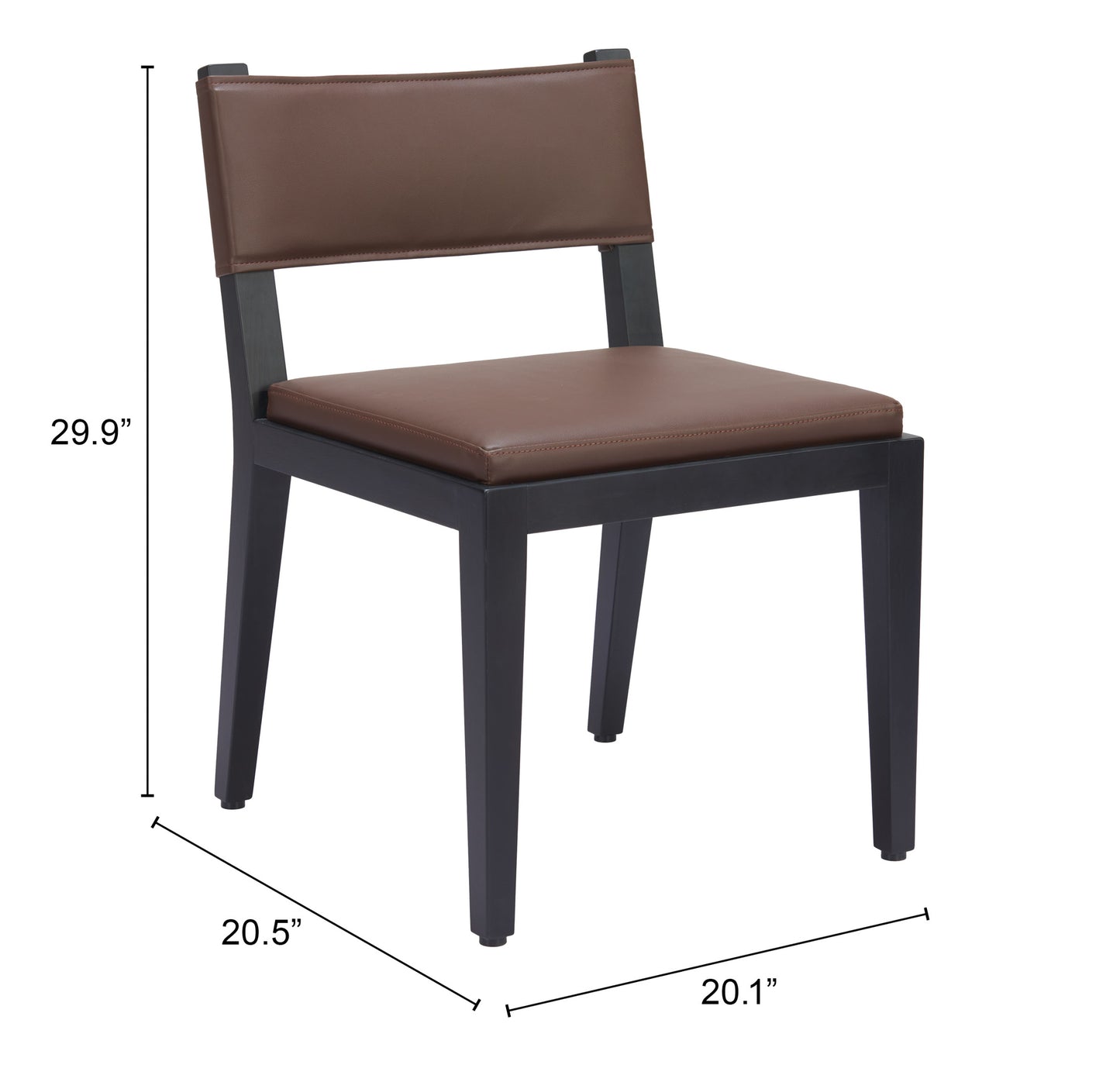Chaise de salle à manger Roxas (lot de 2) marron