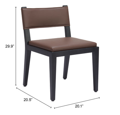 Chaise de salle à manger Roxas (lot de 2) marron