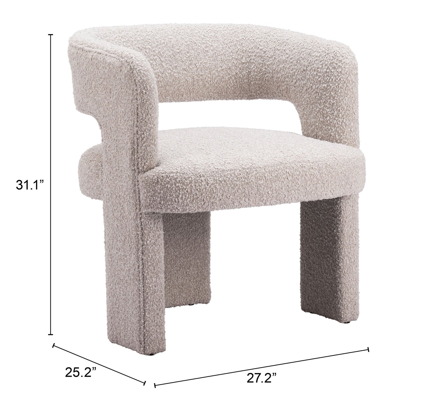 Accent Chair Sandy Beige - Modern & Ergonomic Seating for Home & Office