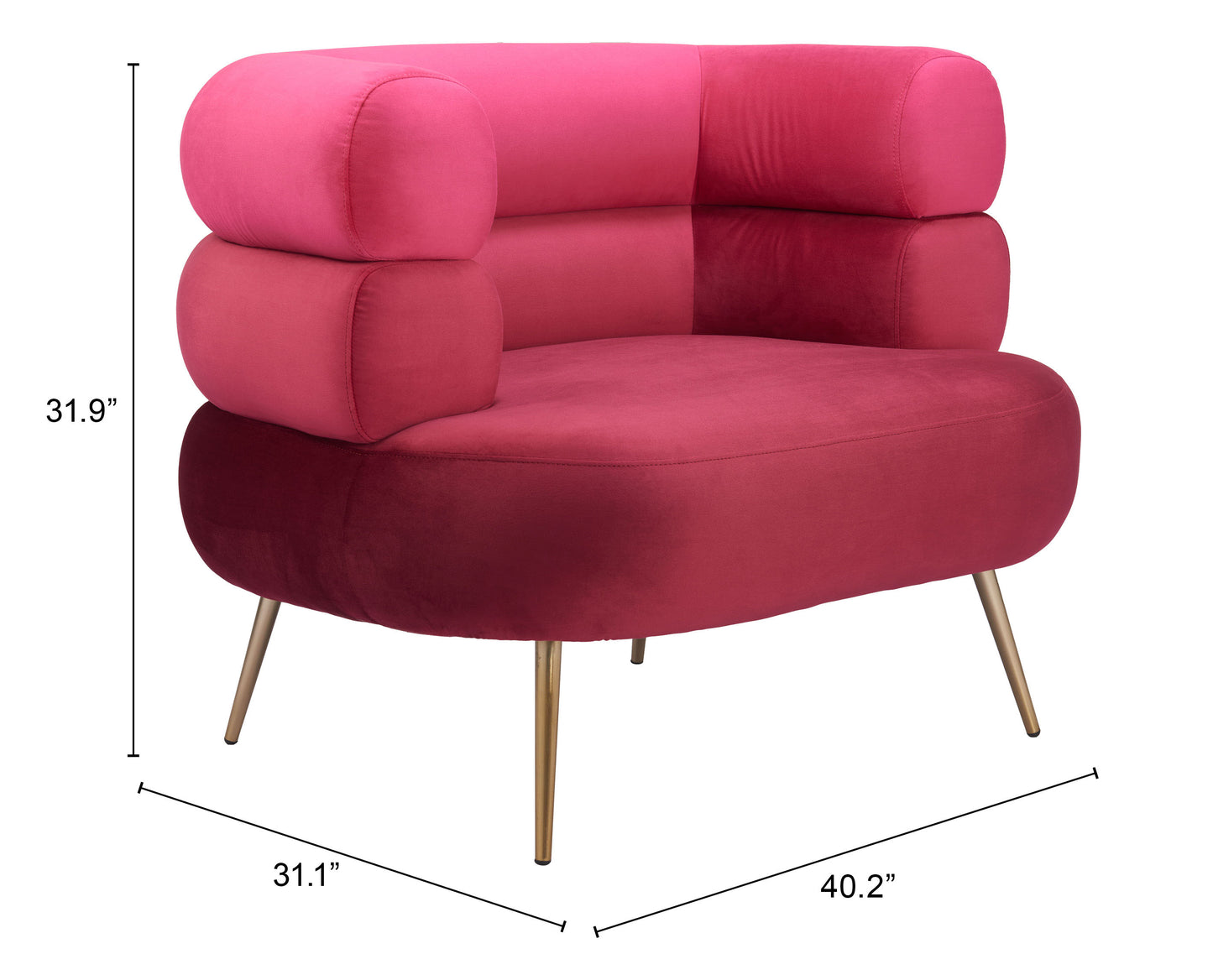 Fauteuil d'appoint Arish rouge