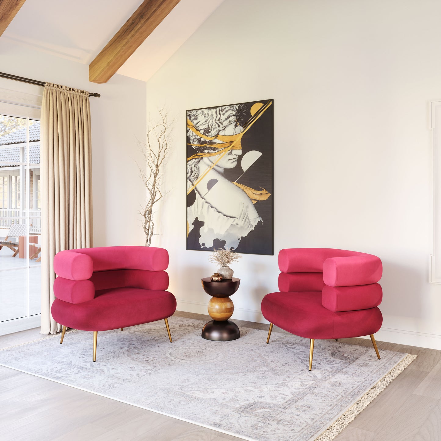 Fauteuil d'appoint Arish rouge