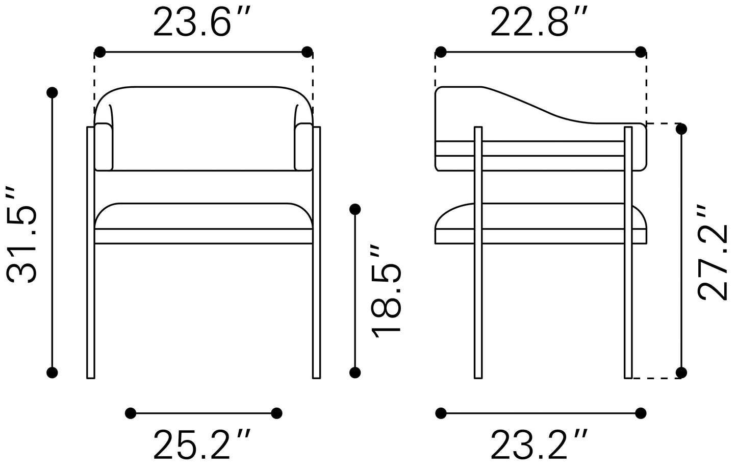 Dining Chair Misty Gray - Modern & Ergonomic Seating for Home & Office