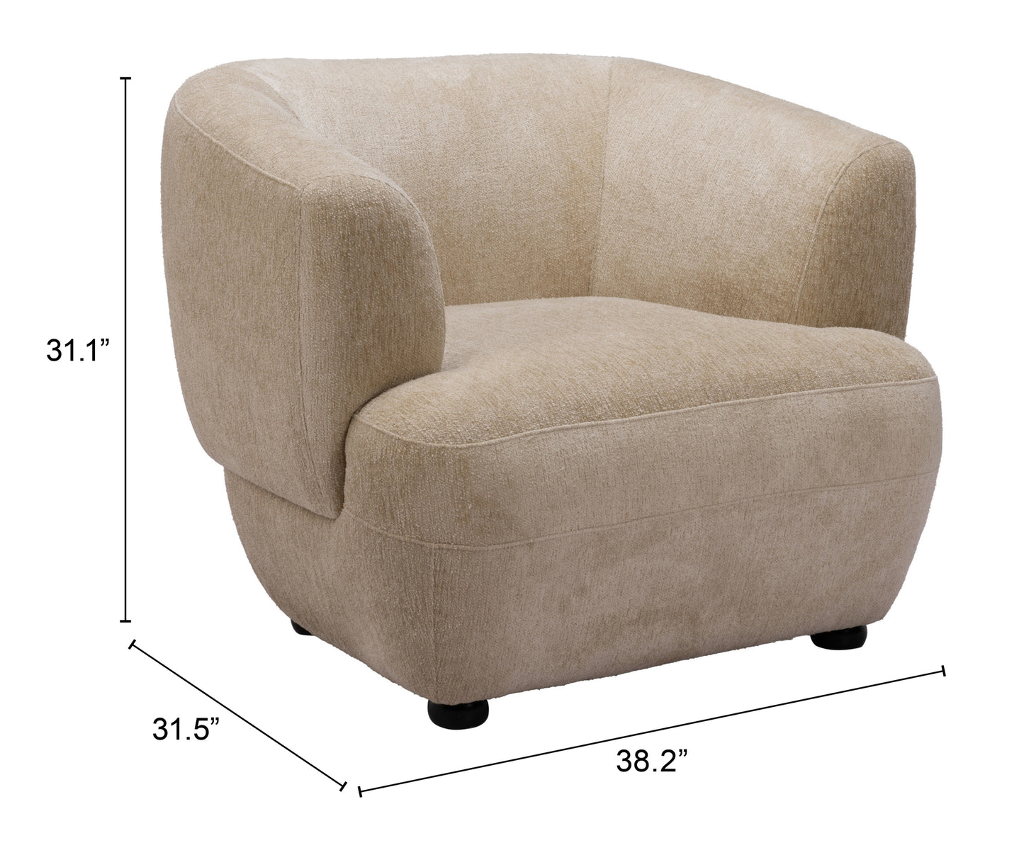 Accent Chair Golden Beige - Modern & Ergonomic Seating for Home & Office