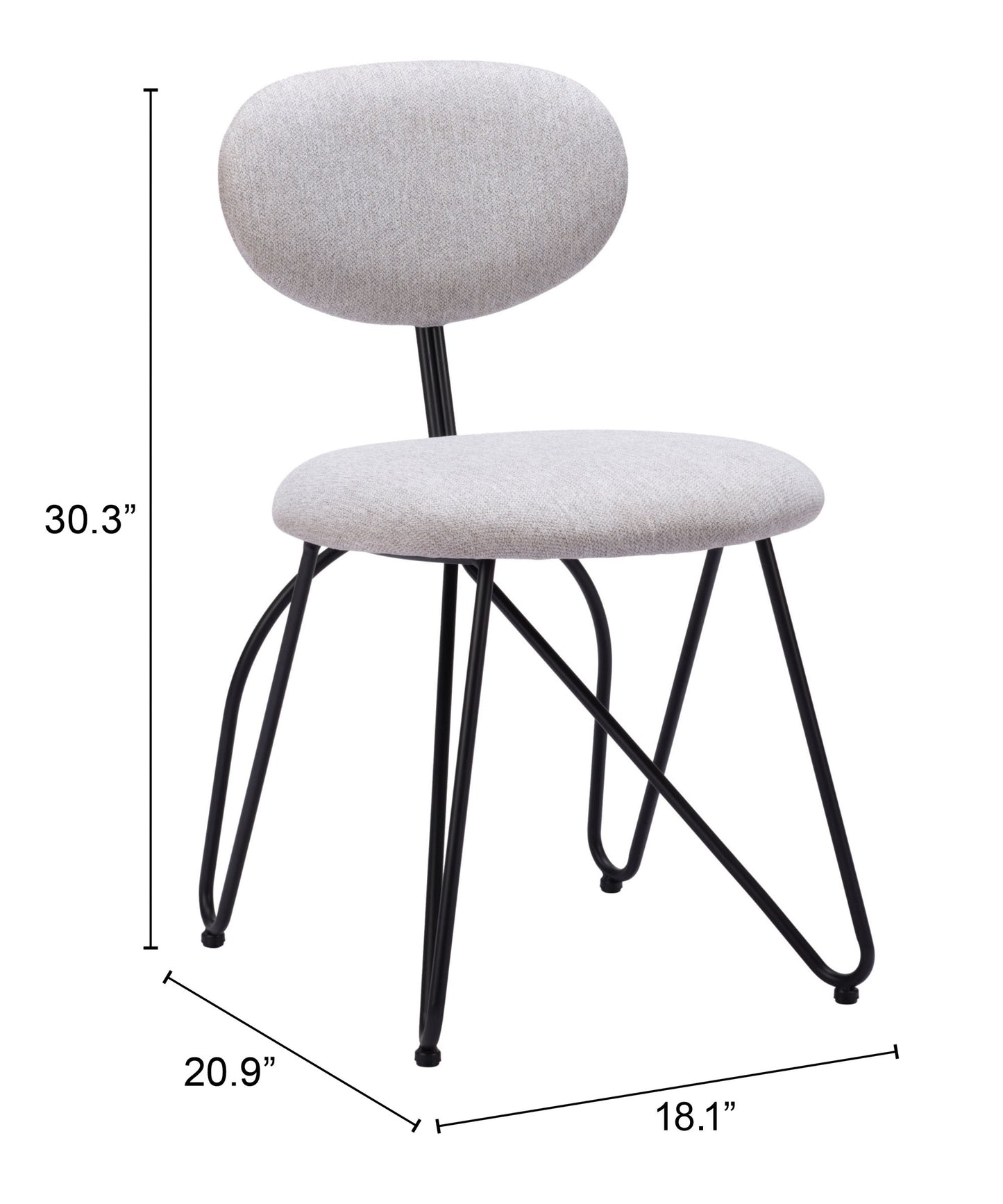 Dining Chair (Set of 2) Dove Gray - Modern & Ergonomic Seating for Home & Office
