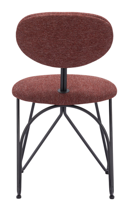 Dining Chair (Set of 2) Maroon Brown - Modern & Ergonomic Seating for Home & Office