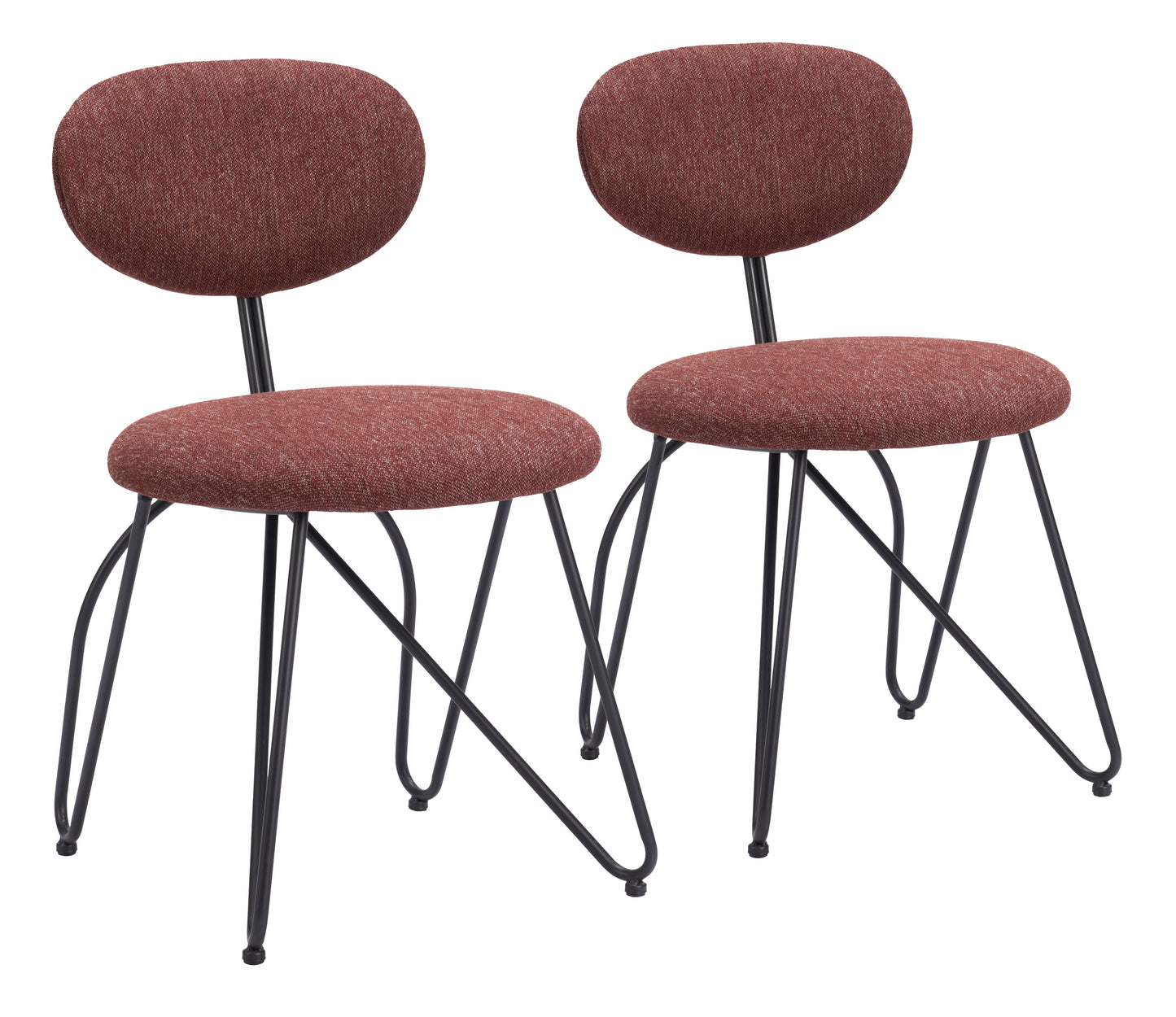 Dining Chair (Set of 2) Maroon Brown - Modern & Ergonomic Seating for Home & Office