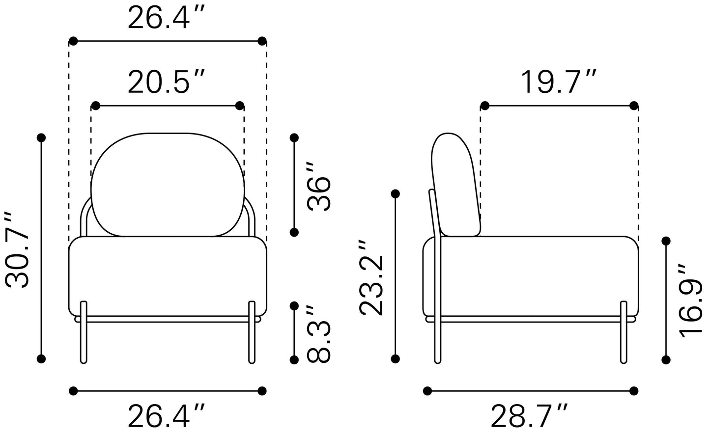 Accent Chair Vanilla - Modern & Ergonomic Seating for Home & Office