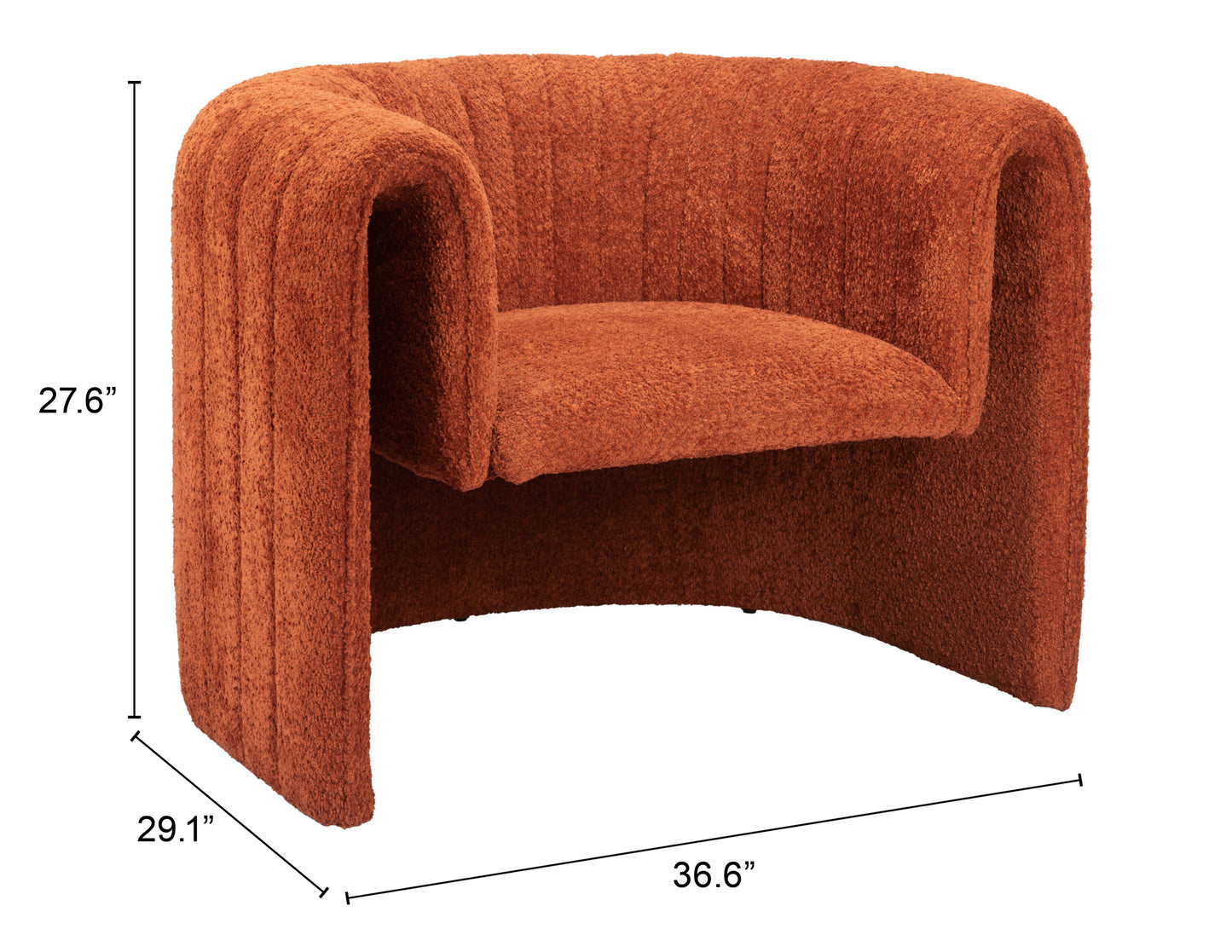 Fauteuil d'appoint Viana orange brûlé