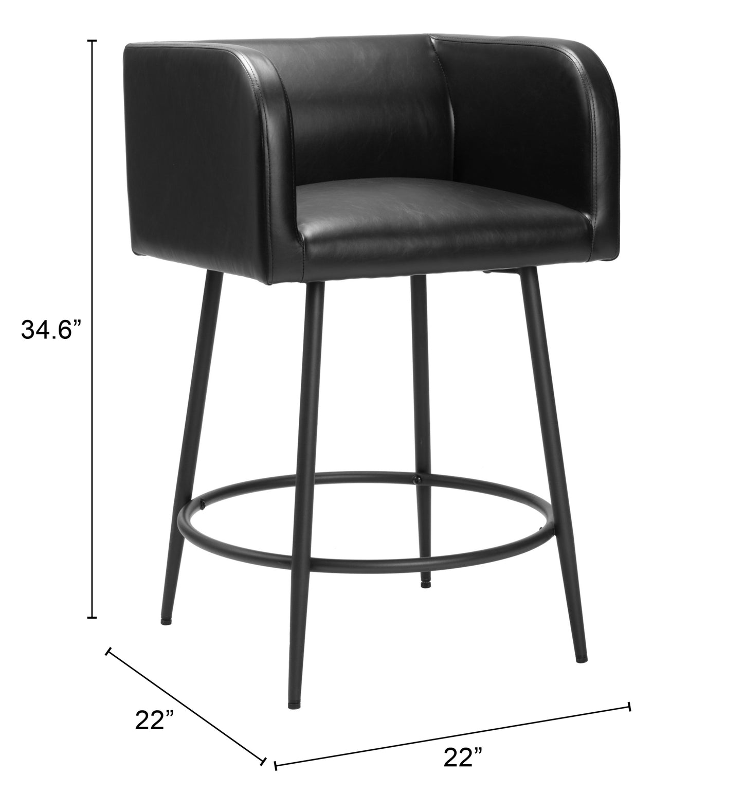 Counter Stool (Set of 2) Black - Premium Quality & Stylish Design for Your Home