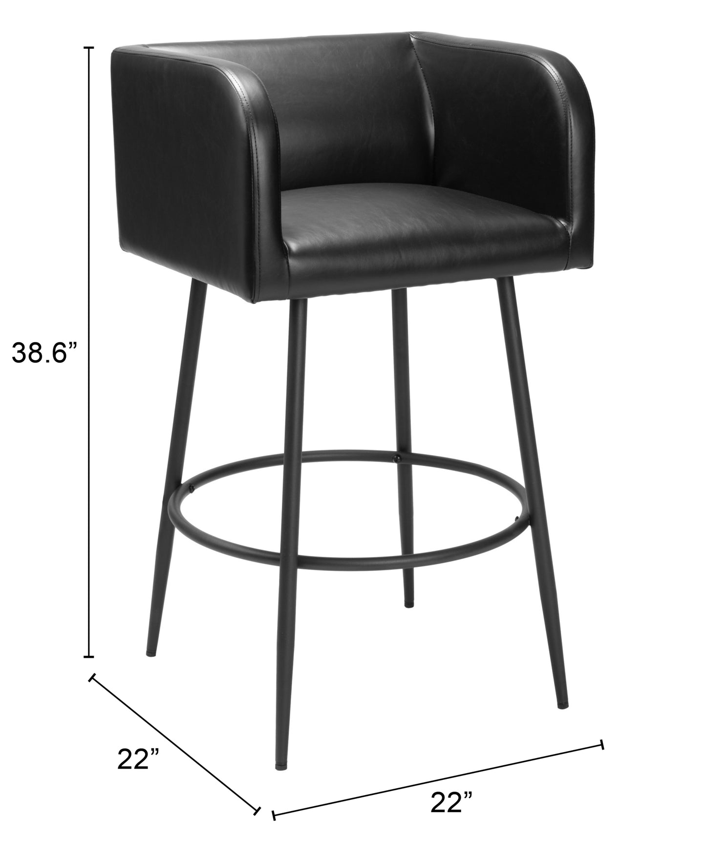 Tabouret de bar Horbat (lot de 2) noir