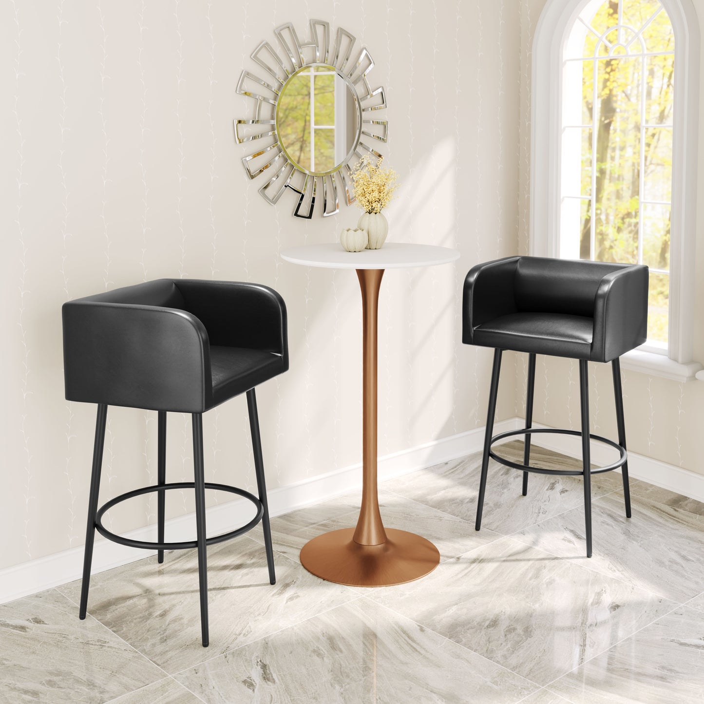 Tabouret de bar Horbat (lot de 2) noir
