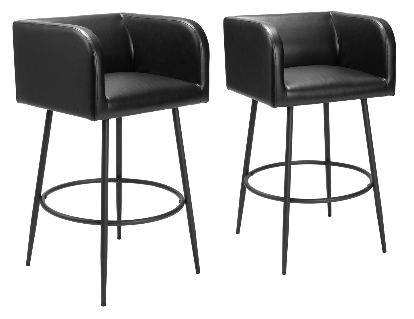 Tabouret de bar Horbat (lot de 2) noir