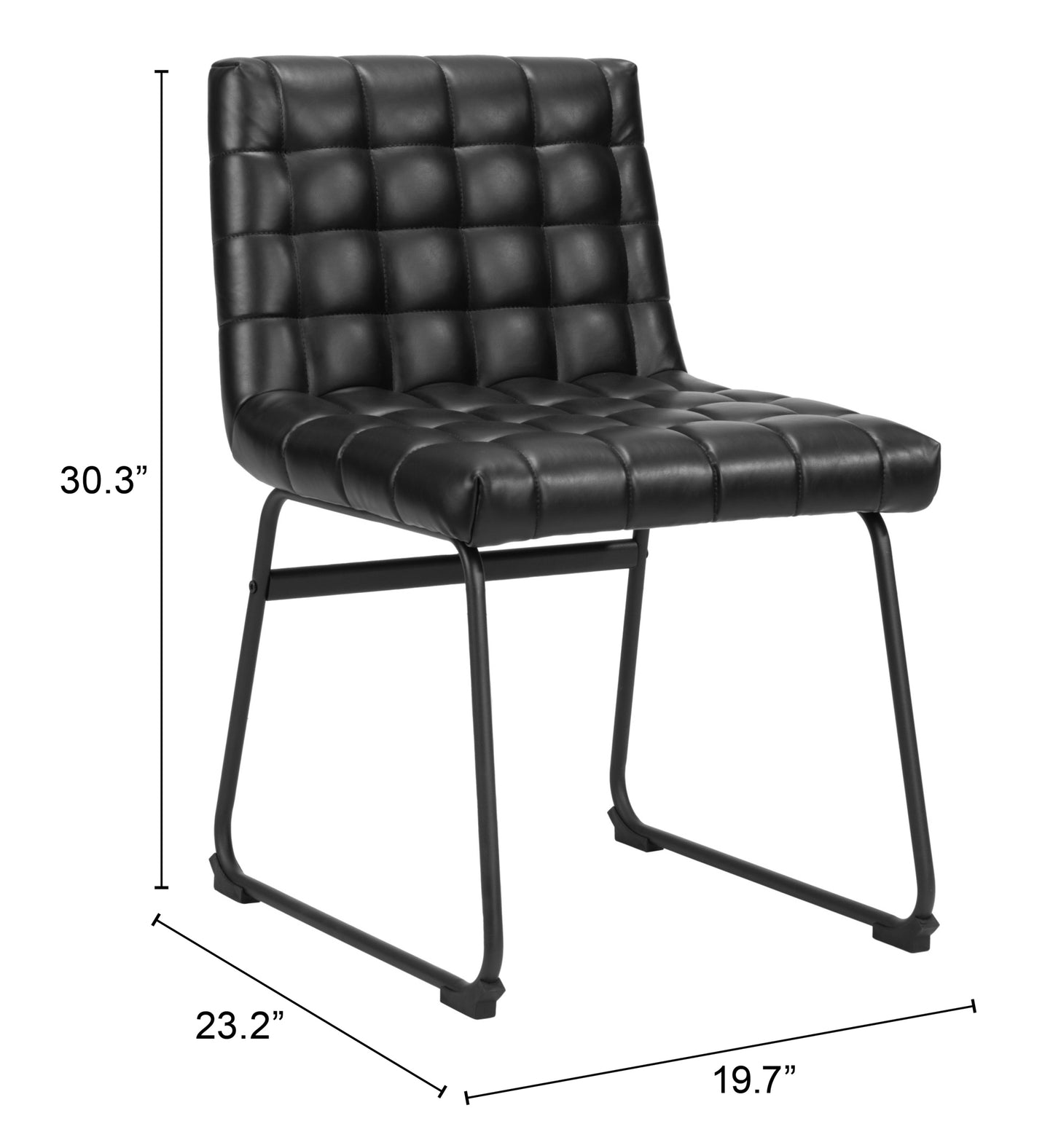 Dining Chair (Set of 2) Black - Modern & Ergonomic Seating for Home & Office