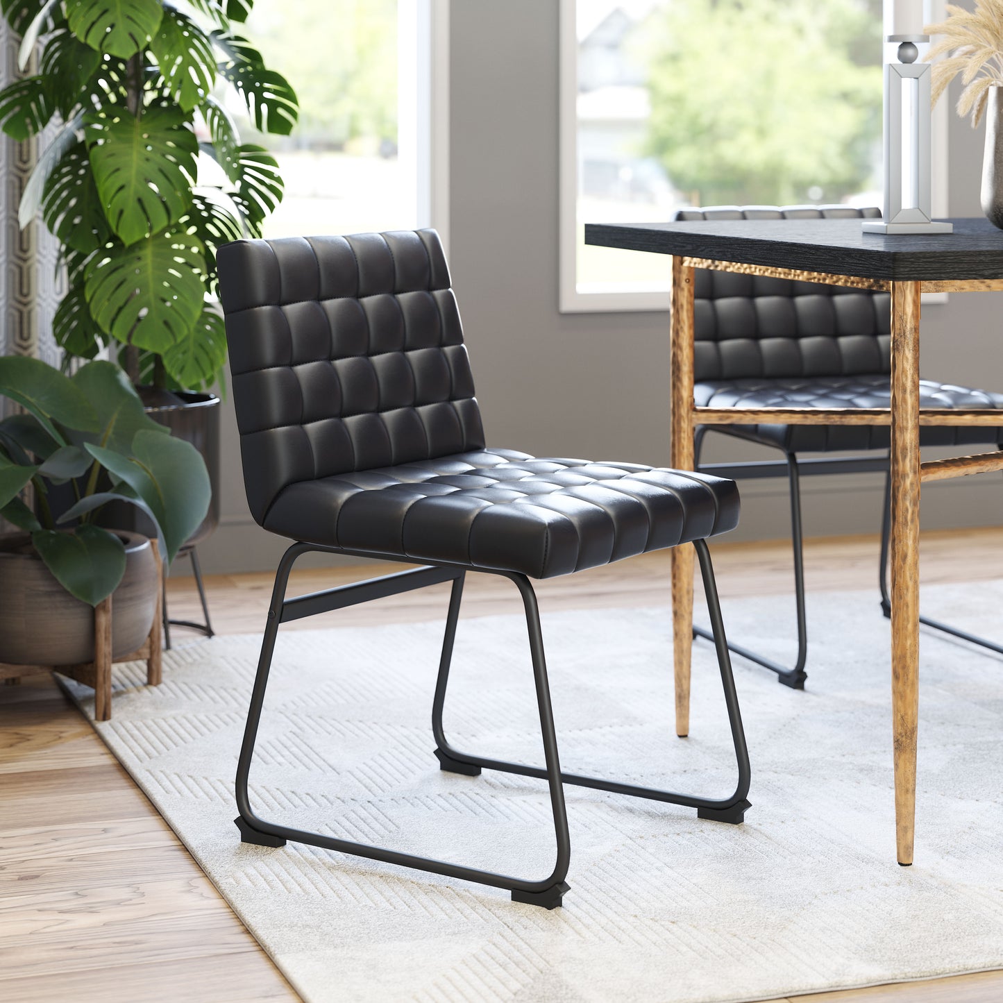 Dining Chair (Set of 2) Black - Modern & Ergonomic Seating for Home & Office