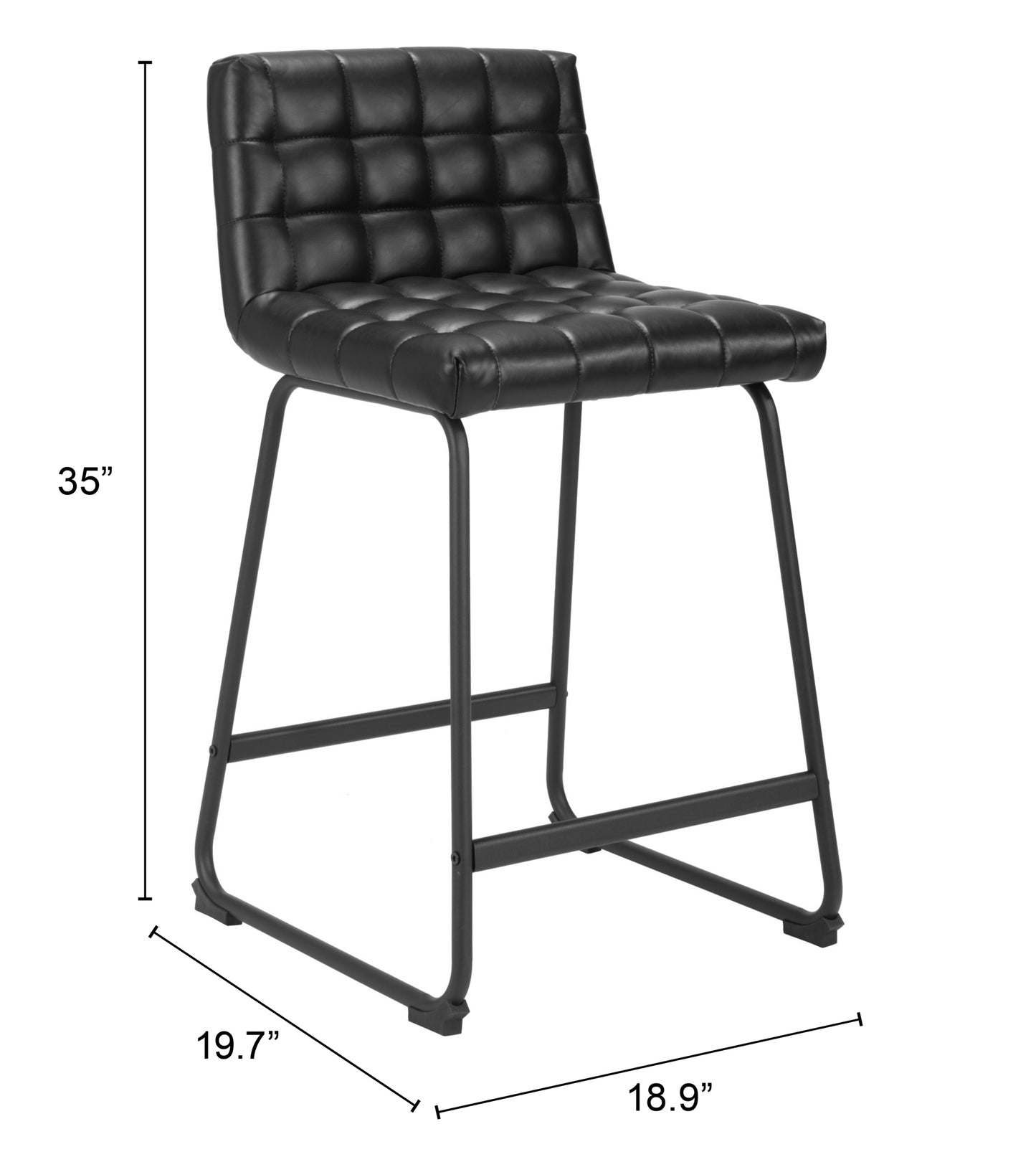 Tabouret de bar Pago (lot de 2) noir