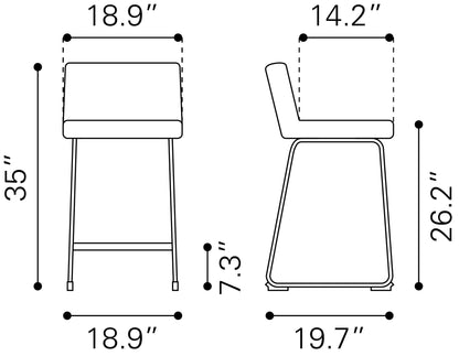 Tabouret de bar Pago (lot de 2) noir