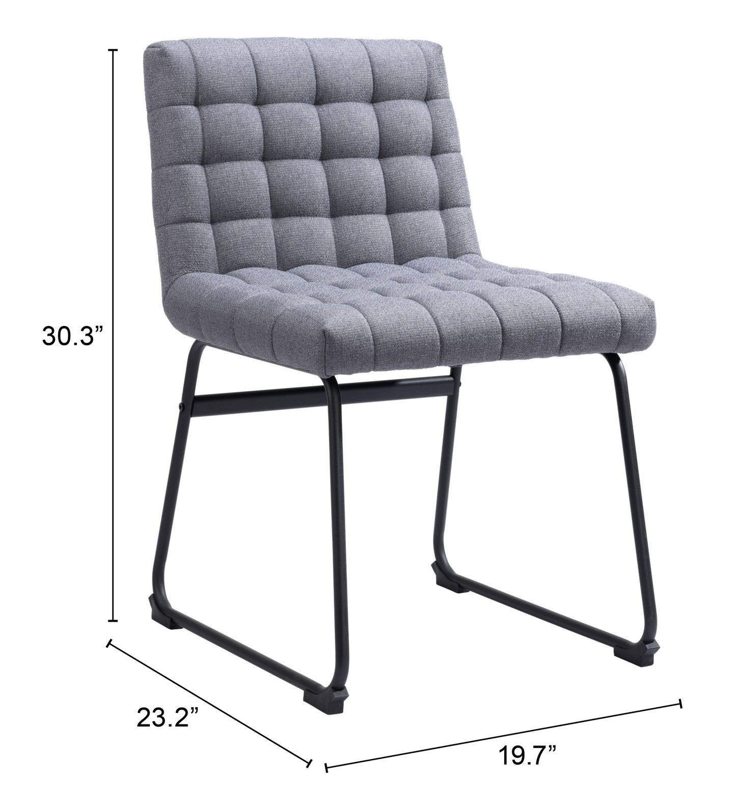 Dining Chair (Set of 2) Gray - Modern & Ergonomic Seating for Home & Office