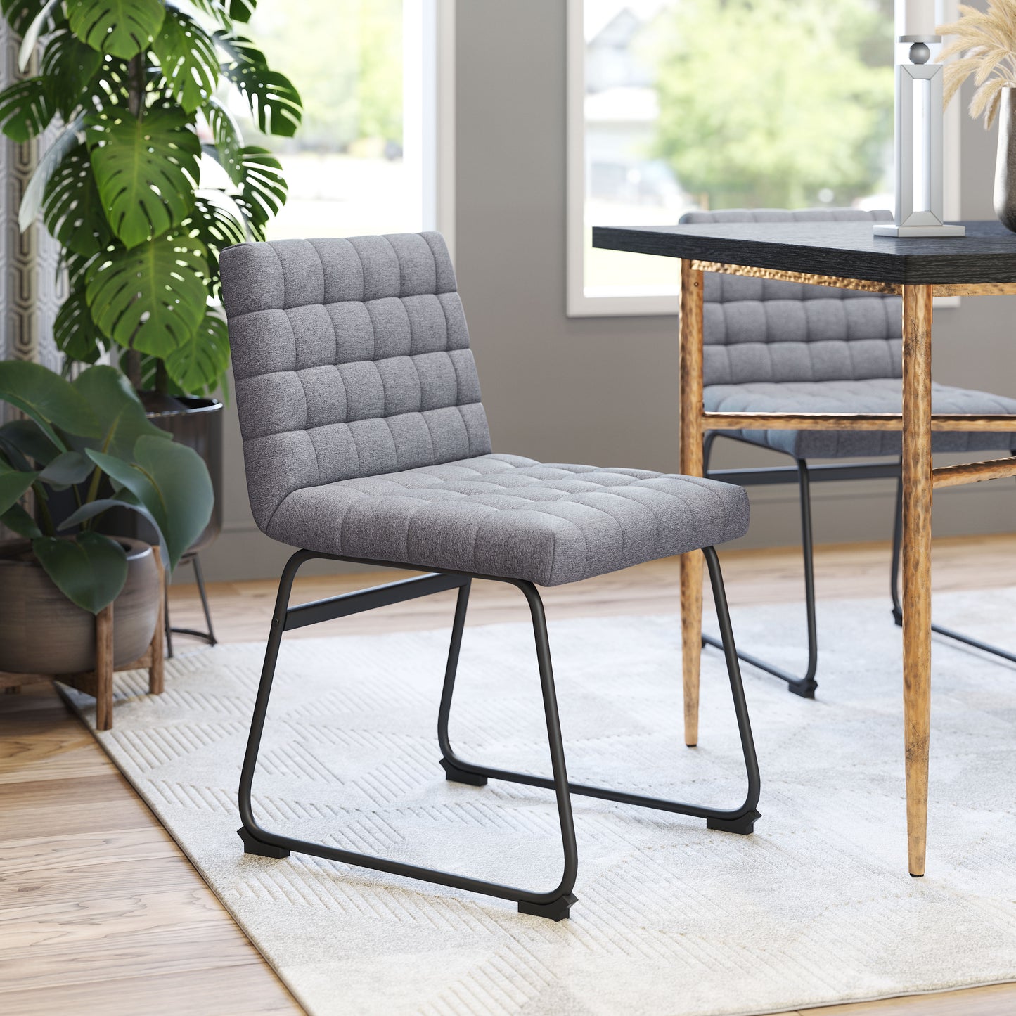 Dining Chair (Set of 2) Gray - Modern & Ergonomic Seating for Home & Office