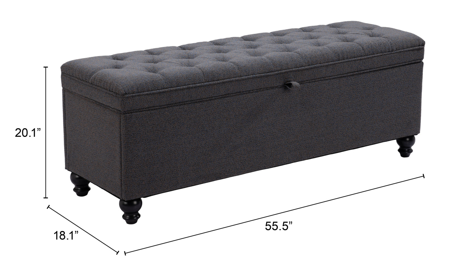 Banc de rangement Halifax gris gravier
