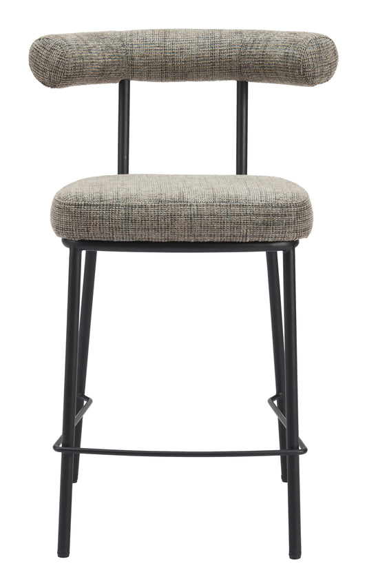 Tabouret de bar Kede en tweed vert