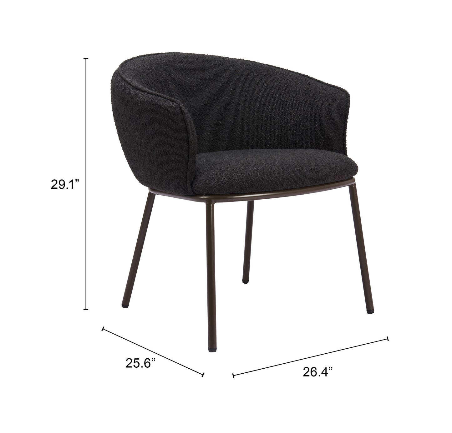 Chaise de salle à manger Essen noire et bronze