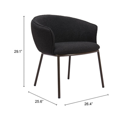 Chaise de salle à manger Essen noire et bronze