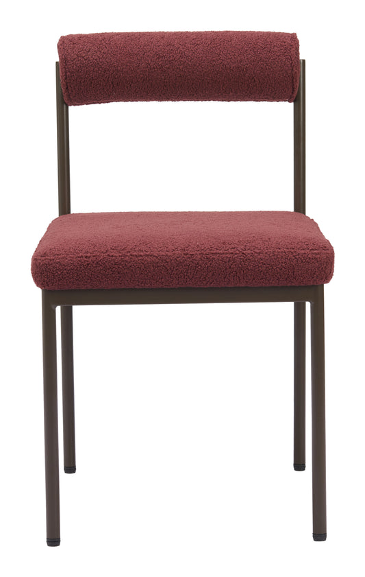 Dining Chair Red & Bronze - Modern & Ergonomic Seating for Home & Office
