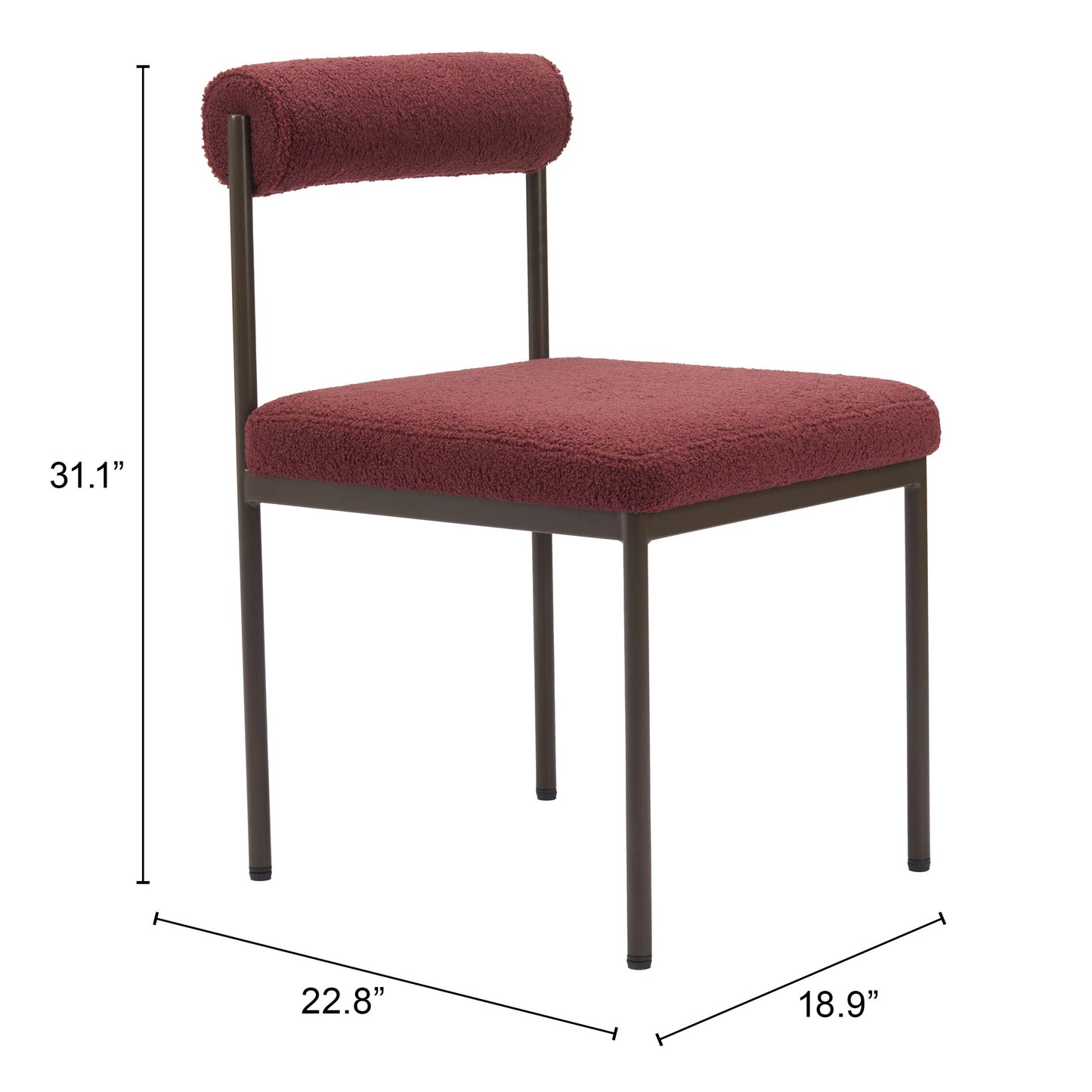 Dining Chair Red & Bronze - Modern & Ergonomic Seating for Home & Office
