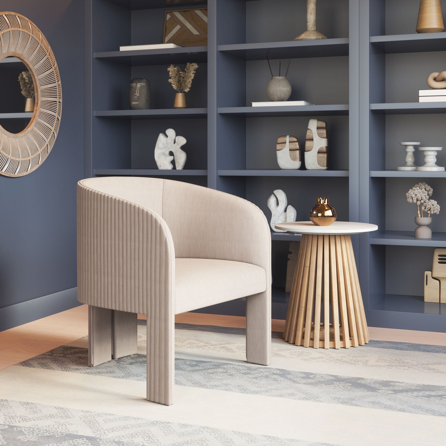Accent Chair Beige - Modern & Ergonomic Seating for Home & Office