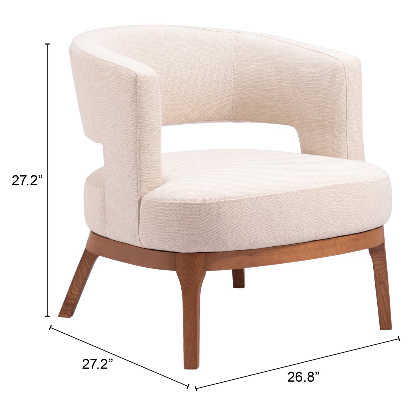 Accent Chair Beige - Modern & Ergonomic Seating for Home & Office