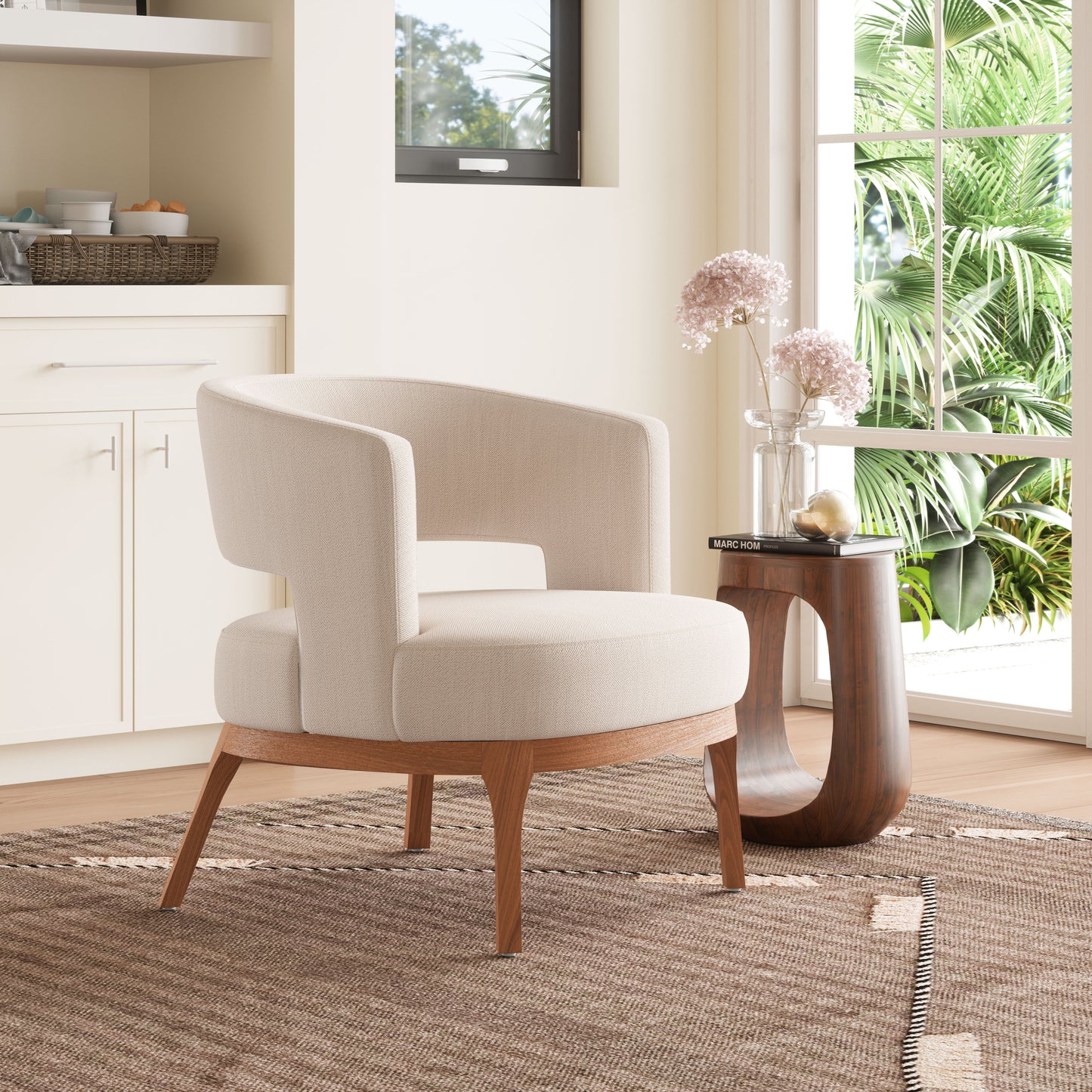 Accent Chair Beige - Modern & Ergonomic Seating for Home & Office