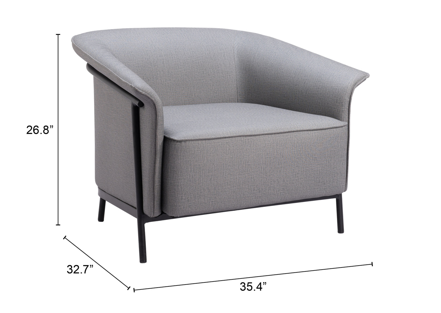 Accent Chair Slate Gray - Modern & Ergonomic Seating for Home & Office