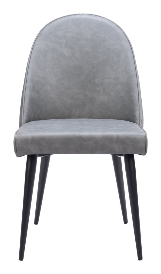Armless Dining Chair (Set of 2) Gray - Modern & Ergonomic Seating for Home & Office